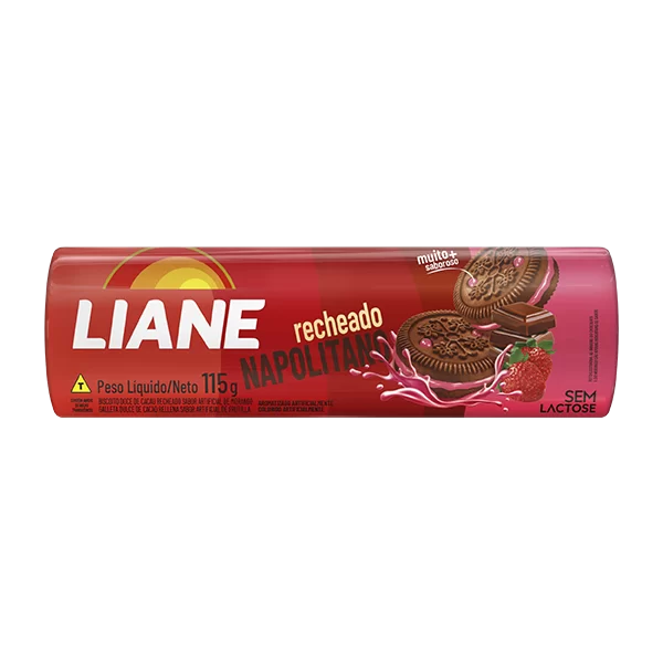 Biscoito Recheado Sabor Limão Siciliano 115g - Liane Alimentos